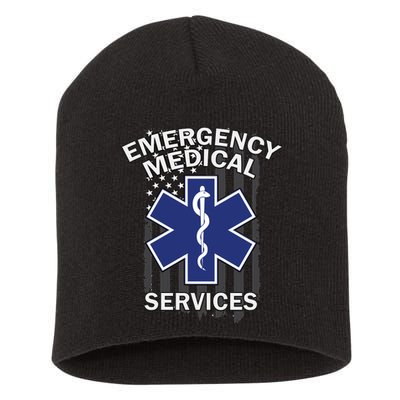 Emergency Medical Services Flag Short Acrylic Beanie