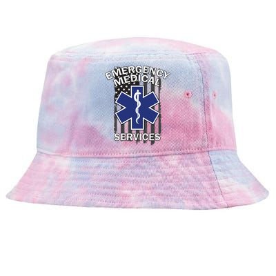 Emergency Medical Services Flag Tie-Dyed Bucket Hat