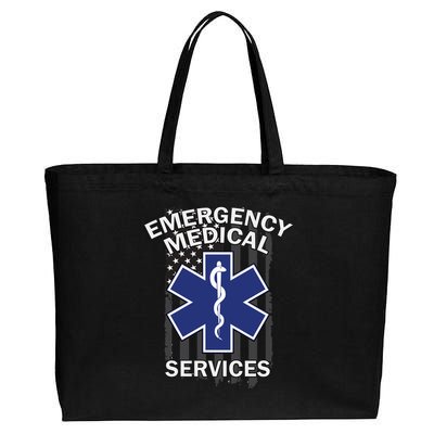 Emergency Medical Services Flag Cotton Canvas Jumbo Tote