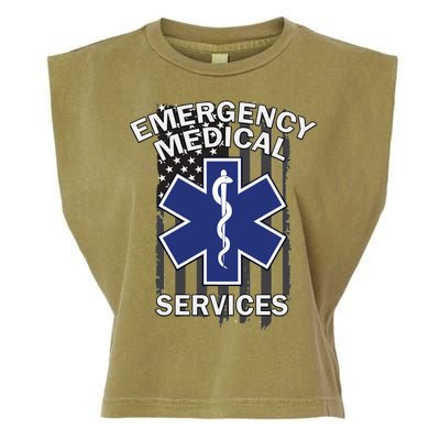 Emergency Medical Services Flag Garment-Dyed Women's Muscle Tee