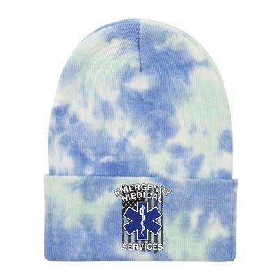 Emergency Medical Services Flag Tie Dye 12in Knit Beanie