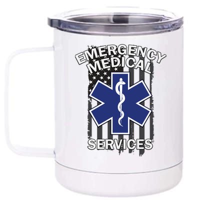 Emergency Medical Services Flag 12 oz Stainless Steel Tumbler Cup