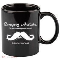 Emergency Mustache 11oz C Handle Ceramic Mug