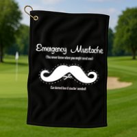 Emergency Mustache Golf Towel