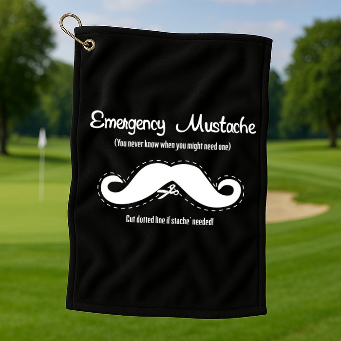 Emergency Mustache Golf Towel