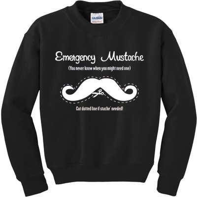Emergency Mustache Kids Sweatshirt