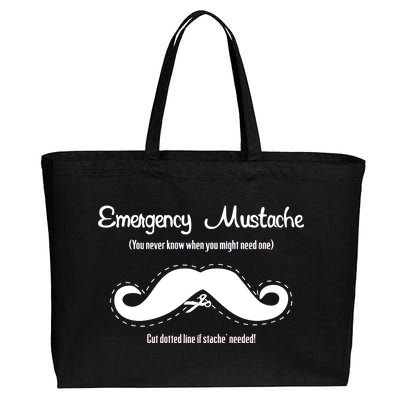 Emergency Mustache Cotton Canvas Jumbo Tote