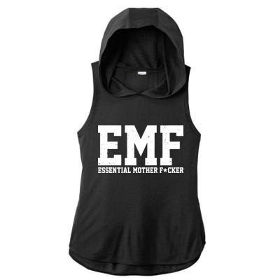 EMF Essential Mother F*cker Ladies PosiCharge Tri-Blend Wicking Draft Hoodie Tank