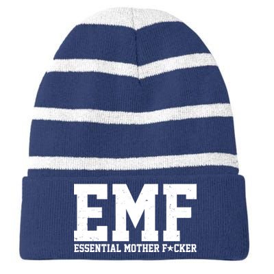 EMF Essential Mother F*cker Striped Beanie with Solid Band