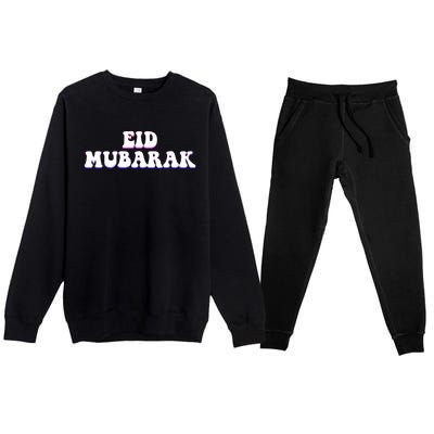 Eid Mubarak Funny Ramadan Kareem Muslim Holiday Humor Gift Premium Crewneck Sweatsuit Set