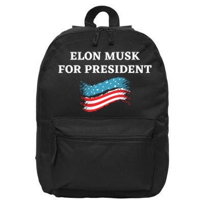 Elon Musk For President USA 16 in Basic Backpack