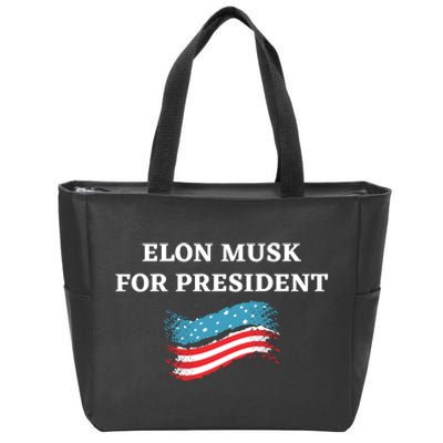 Elon Musk For President USA Zip Tote Bag