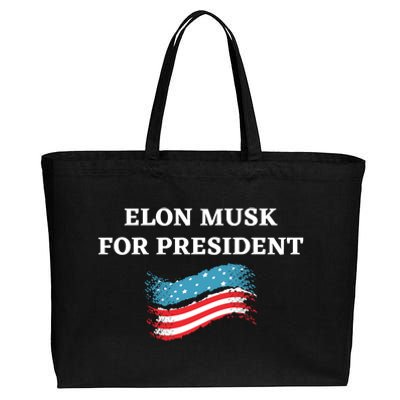 Elon Musk For President USA Cotton Canvas Jumbo Tote