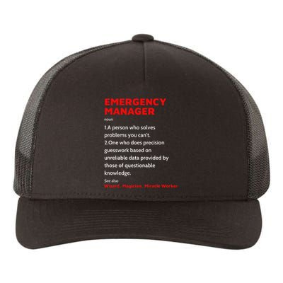 Emergency Manager Funny Management Definition Noun Miracle Yupoong Adult 5-Panel Trucker Hat