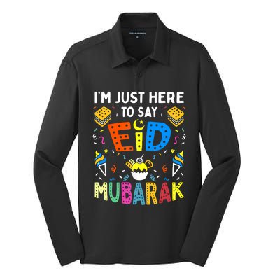 Eid Mubarak for Muslim Ramadan Eid al Fitr Adha Silk Touch Performance Long Sleeve Polo