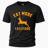 Eat More Fast Food Deer Running Cooling Performance Crew T-Shirt