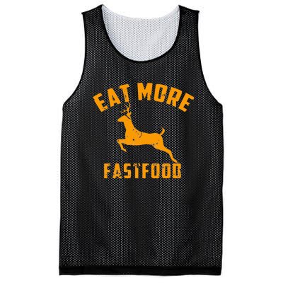 Eat More Fast Food Deer Running Mesh Reversible Basketball Jersey Tank