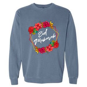 Eid Mubarak Floral Islamic For Muslim Gift Garment-Dyed Sweatshirt