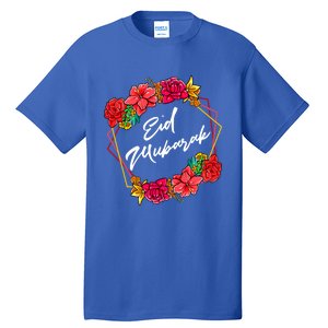 Eid Mubarak Floral Islamic For Muslim Gift Tall T-Shirt