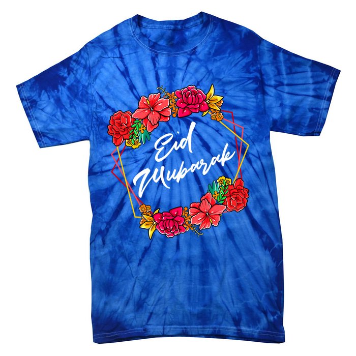 Eid Mubarak Floral Islamic For Muslim Gift Tie-Dye T-Shirt