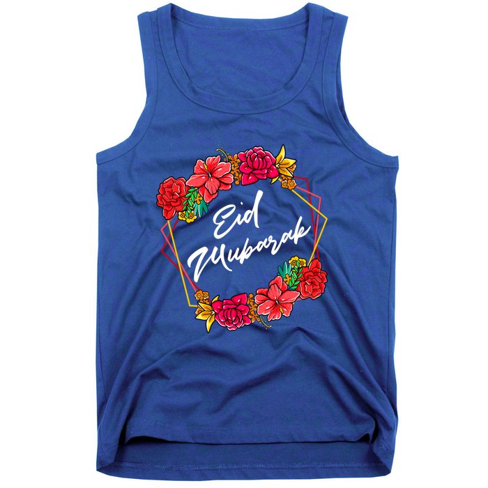 Eid Mubarak Floral Islamic For Muslim Gift Tank Top