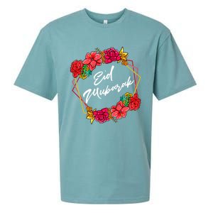 Eid Mubarak Floral Islamic For Muslim Gift Sueded Cloud Jersey T-Shirt