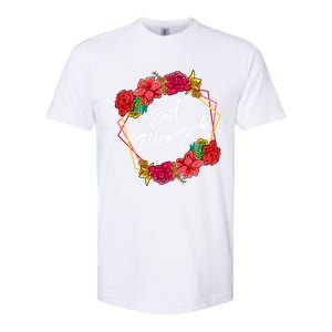 Eid Mubarak Floral Islamic For Muslim Gift Softstyle CVC T-Shirt