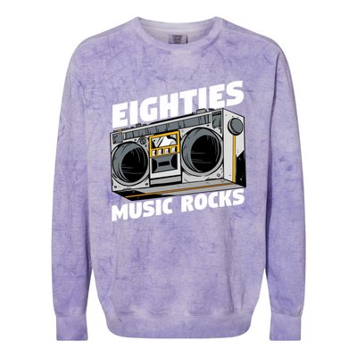 Eighties Music Funny Old Songs Vintage 80s Lover Gift Colorblast Crewneck Sweatshirt