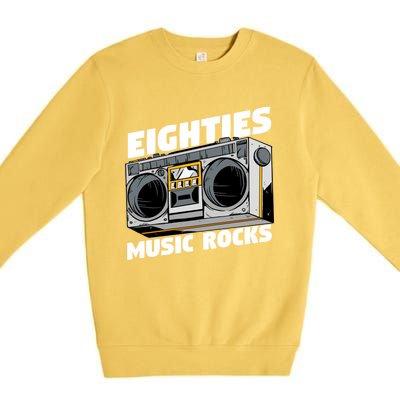 Eighties Music Funny Old Songs Vintage 80s Lover Gift Premium Crewneck Sweatshirt