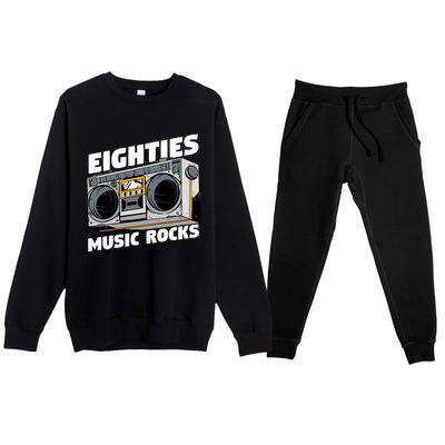 Eighties Music Funny Old Songs Vintage 80s Lover Gift Premium Crewneck Sweatsuit Set