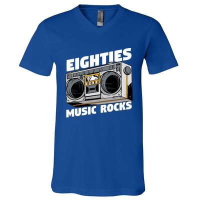 Eighties Music Funny Old Songs Vintage 80s Lover Gift V-Neck T-Shirt