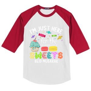 Eid Mubarak Funny Happy Eid Al Fitr Eid Al Adha Sweets Gift Kids Colorblock Raglan Jersey