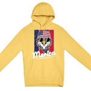 Eagle Merican Flag Eagle Patriotic Cool Gift Premium Pullover Hoodie