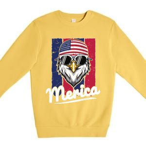 Eagle Merican Flag Eagle Patriotic Cool Gift Premium Crewneck Sweatshirt