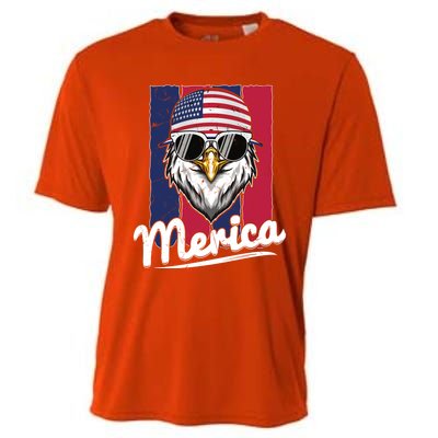 Eagle Merican Flag Eagle Patriotic Cool Gift Cooling Performance Crew T-Shirt