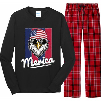 Eagle Merican Flag Eagle Patriotic Cool Gift Long Sleeve Pajama Set