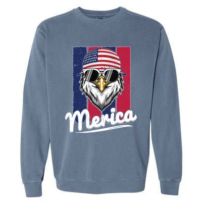 Eagle Merican Flag Eagle Patriotic Cool Gift Garment-Dyed Sweatshirt