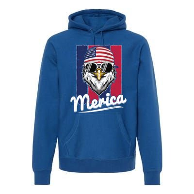 Eagle Merican Flag Eagle Patriotic Cool Gift Premium Hoodie