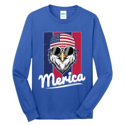 Eagle Merican Flag Eagle Patriotic Cool Gift Tall Long Sleeve T-Shirt