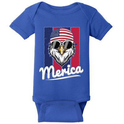 Eagle Merican Flag Eagle Patriotic Cool Gift Baby Bodysuit