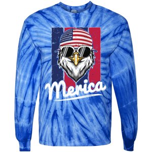 Eagle Merican Flag Eagle Patriotic Cool Gift Tie-Dye Long Sleeve Shirt