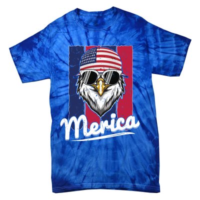 Eagle Merican Flag Eagle Patriotic Cool Gift Tie-Dye T-Shirt