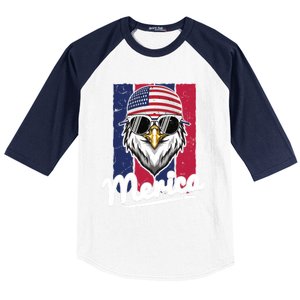 Eagle Merican Flag Eagle Patriotic Cool Gift Baseball Sleeve Shirt