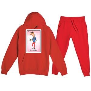 El Mirrey Funny Card Mexican Lottery Card Funny Gift Premium Hooded Sweatsuit Set