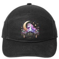 Eid Mubarak For K.Ids Mom Girl Eid Mubarak Unicorn Cute Gift 7-Panel Snapback Hat