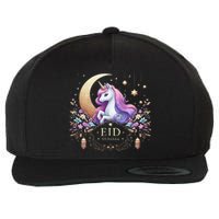 Eid Mubarak For K.Ids Mom Girl Eid Mubarak Unicorn Cute Gift Wool Snapback Cap