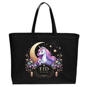 Eid Mubarak For K.Ids Mom Girl Eid Mubarak Unicorn Cute Gift Cotton Canvas Jumbo Tote