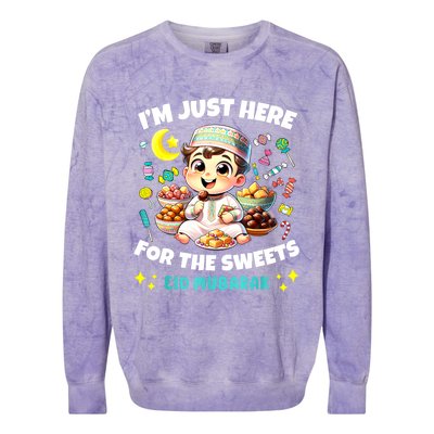 Eid Mubarak Funny Happy Eid Al Fitr Eid Al Adha Sweets Colorblast Crewneck Sweatshirt