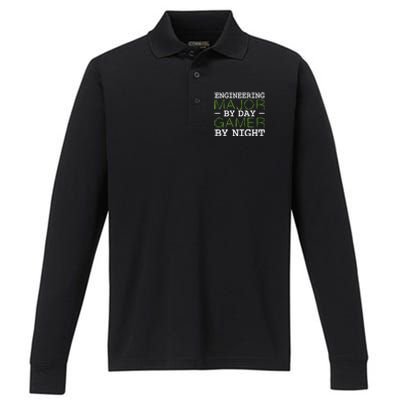 Engineering Major Gamer Night Student Gaming Engineer Gift Performance Long Sleeve Polo