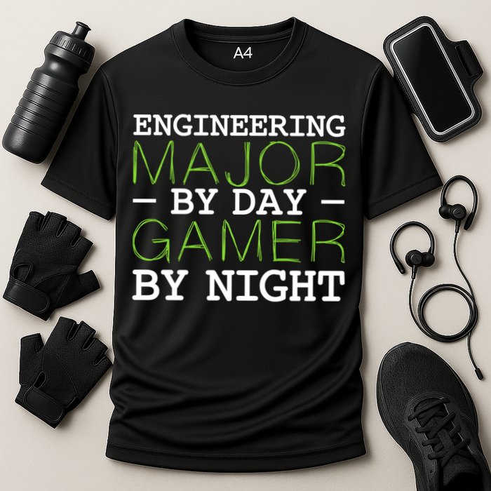 Engineering Major Gamer Night Student Gaming Engineer Gift Cooling Performance Crew T-Shirt
